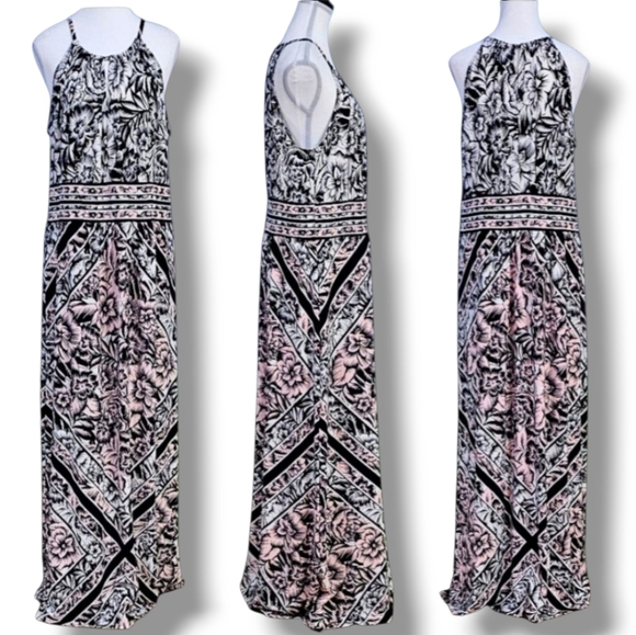LONDON STYLE | SLEEVELESS FLOOR LENGTH FLORAL MAXI DRESS - Picture 2 of 15